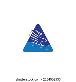 eagle logo illustration abstract triangle design vector