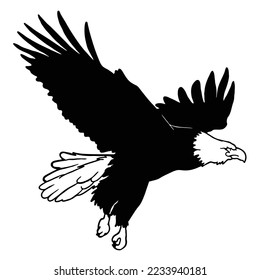 eagle logo illustration symbol. bald eagle silhouette.