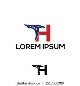 Eagle logo inspiration. H  letter logo vector illustration