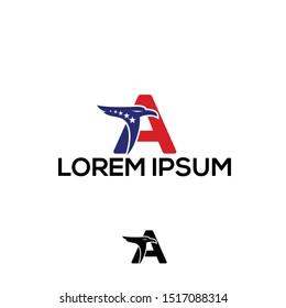 Eagle logo inspiration. A  letter logo vector illustration