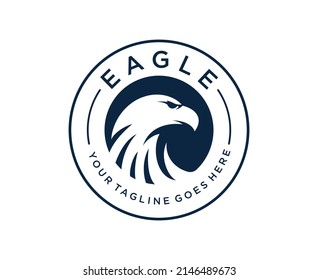 Logo de águila con plantilla vectorial de diseño de emblema de sello de etiqueta