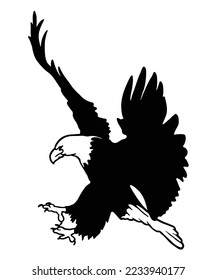 eagle logo. landing to hunt eagle logo vector illustration