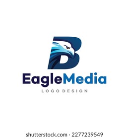 Eagle Logo of Letter B Bird icon initial business name sign falcon freedom hawk symbol vector