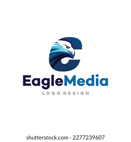 Eagle Logo of Letter C Bird icon initial business name sign falcon freedom hawk symbol vector