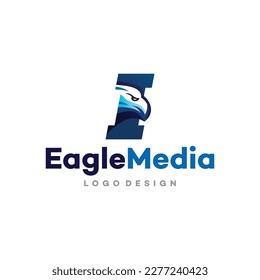 Eagle Logo of Letter I falcon icon business name sign hawk freedom bird vector symbol