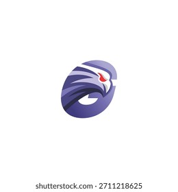 Adler-Logo mit Buchstabe G , inspiriert durch das Vogel-Emblem, für Business-Branding. Einzeln auf weißem Hintergrund.
