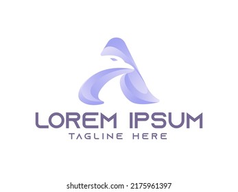 Eagle logo. A letter eagle gradient logo premium vector