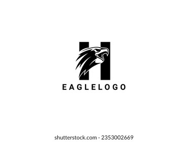 eagle logo, letter eagle, letter logo, H logo