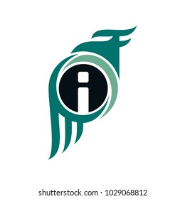 Eagle Logo With Letter i Initial Logo Template