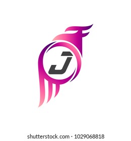 Eagle Logo With Letter J Initial Logo Template