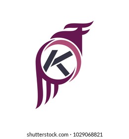 Eagle Logo With Letter K Initial Logo Template