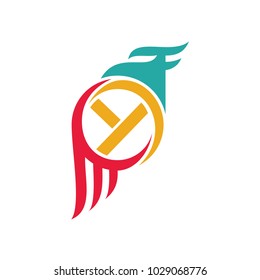 Eagle Logo With Letter Y Initial Logo Template
