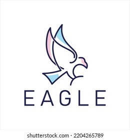 Eagle logo with Line Art style design inspiration.