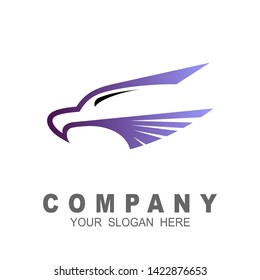 eagle logo with line design vector, speed icon , airplane logo
