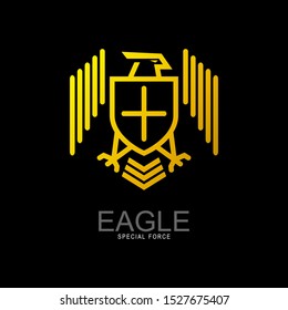 Eagle logo with line design vector, phoenix logo and line icon