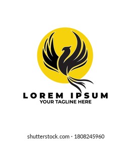 Eagle Logo linear style falcon and hawk vector template with circle design