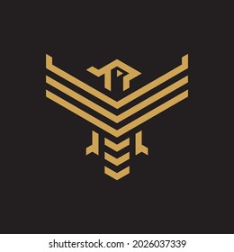 An eagle logo made in a gold-colored outline style that looks simple and elegant will be perfect for your business logo