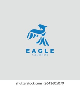 Eagle Logo minimalist style design template. Falcon Logotype Emblem identity