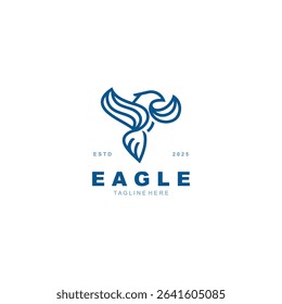 Eagle Logo minimalist style design template. Falcon Logotype Emblem identity