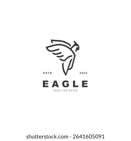 Eagle Logo minimalist style design template. Falcon Logotype Emblem identity