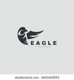 Eagle Logo minimalist style design template. Falcon Logotype Emblem identity