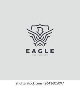 Eagle Logo minimalist style design template. Falcon Logotype Emblem identity