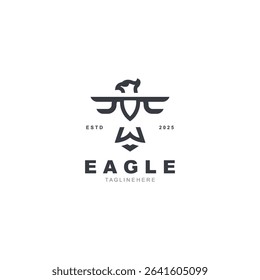 Eagle Logo minimalist style design template. Falcon Logotype Emblem identity