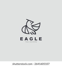 Eagle Logo minimalist style design template. Falcon Logotype Emblem identity