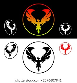 eagle logo on circle concept vector design