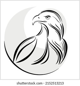 Eagle logo on a white background. Black and white version.