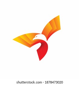 logotipo de águila con concepto de papel