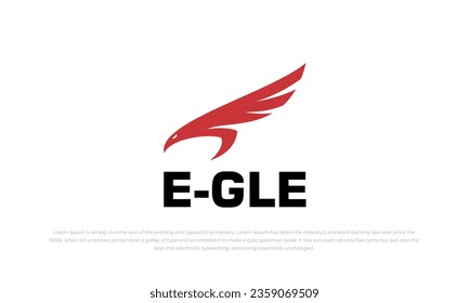 eagle logo with red color. simple, modern, minimalist, masculine