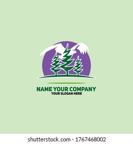 Eagle Logo with Round, forest, and farm 