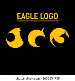 Eagle Logo Rounded. Bird Logo Flat Vector Design.