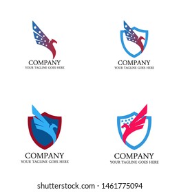 Eagle logo set vector image