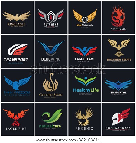 eagle logo set wing