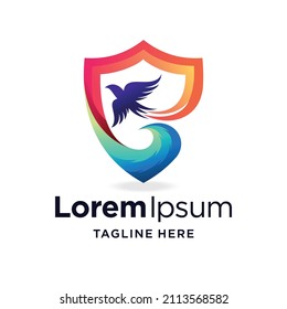 eagle logo with shield concept