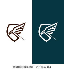 Eagle logo and shield design, security logos, simple style