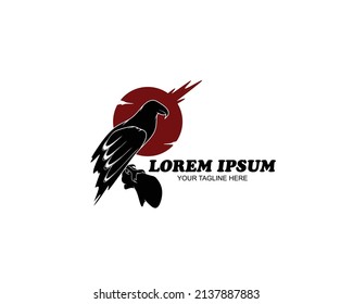 Eagle logo silhouette design vector