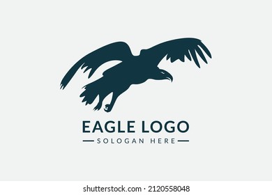 Silueta del logotipo del águila, vector del icono del águila