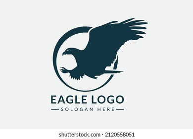 Eagle logo silhouette, eagle icon vector