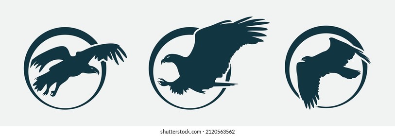 Eagle logo silhouette, eagle icon vector