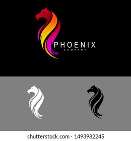 Eagle logo with simple design template, Fire icon 