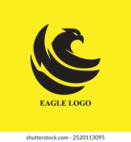 EAGLE LOGO SIMPLE MINIMALIST BLACK AND YELLOW
