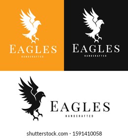 eagle logo simple style design vector 