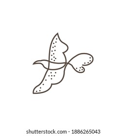 Plantilla vectorial de diseño de ilustración de línea única con logotipo de águila
