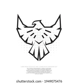 Eagle logo symbol vector. falcon mascot for your illustration. hawk silhouette design