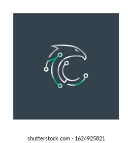 eagle logo technology design connected
