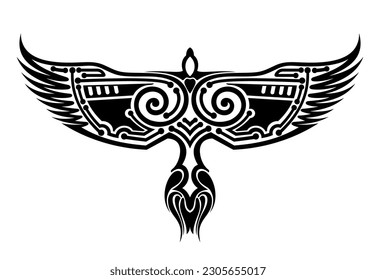 Eagle Logo Template. aztec eagle hand drawn vector illustration, Mayan aztec Graphic Design