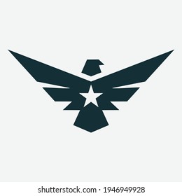 Eagle Logo Template
Bird Silhouette with Star Vector Template